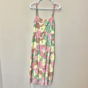 Social Standard Sanctuary Womens Floral Fiesta Smocked Back Midi Maxi Dress L